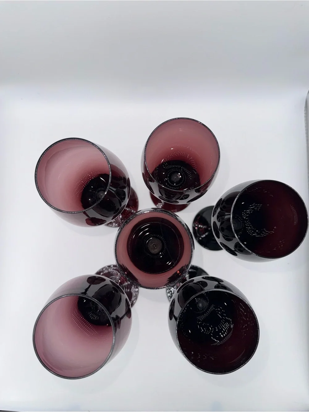 Vintage Mikasa Set of 6 Elite Amethyst Wine Glasses